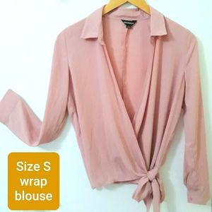 NWOT Wrap Blush Long Sleeve Blouse
